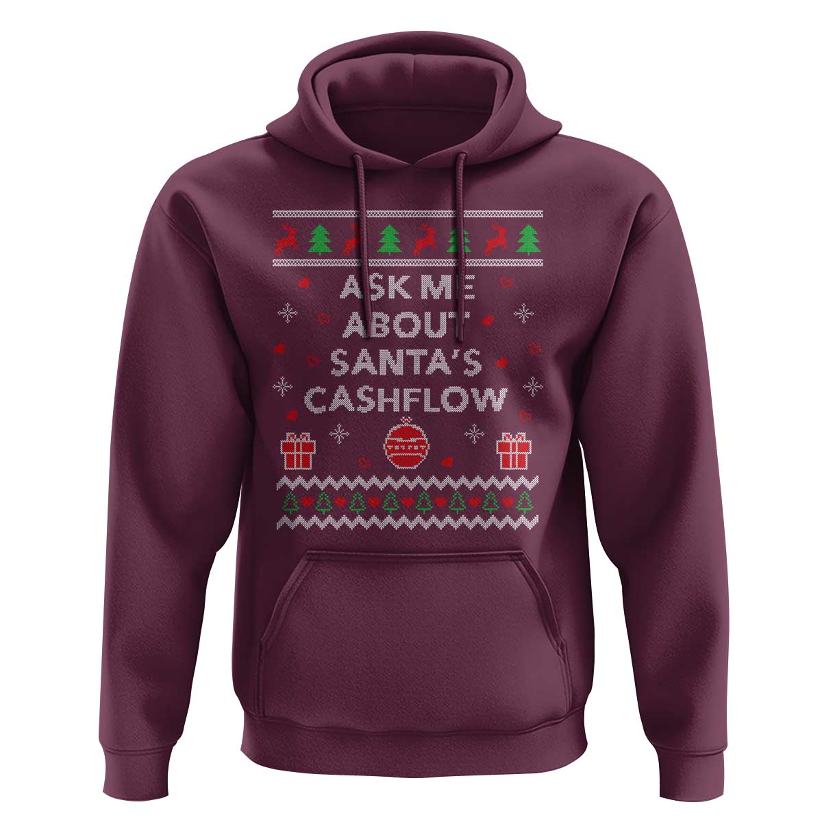 Funny Christmas Accountant Hoodie Ask Me About Santas Cash Flow Ugly Sweater