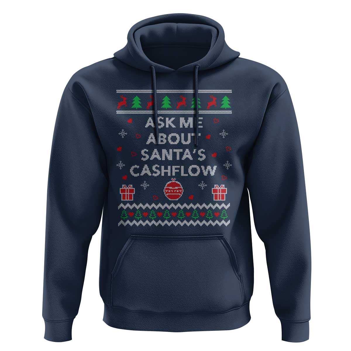 Funny Christmas Accountant Hoodie Ask Me About Santas Cash Flow Ugly Sweater