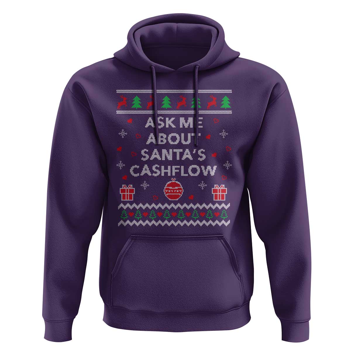 Funny Christmas Accountant Hoodie Ask Me About Santas Cash Flow Ugly Sweater