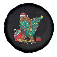 Bigfoot Christmas Tree Spare Tire Cover Xmas Lights Sasquatch Lovers