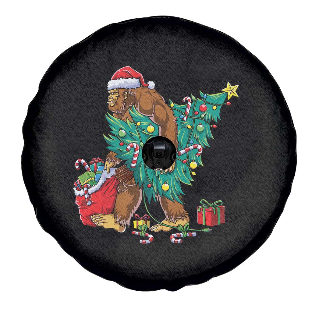 Bigfoot Christmas Tree Spare Tire Cover Xmas Lights Sasquatch Lovers