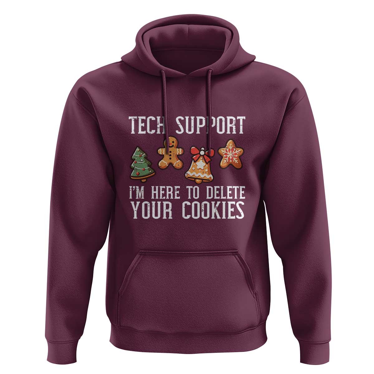 Funny Christmas Tech Support Hoodie Here To Delete Cookies Festive Xmas