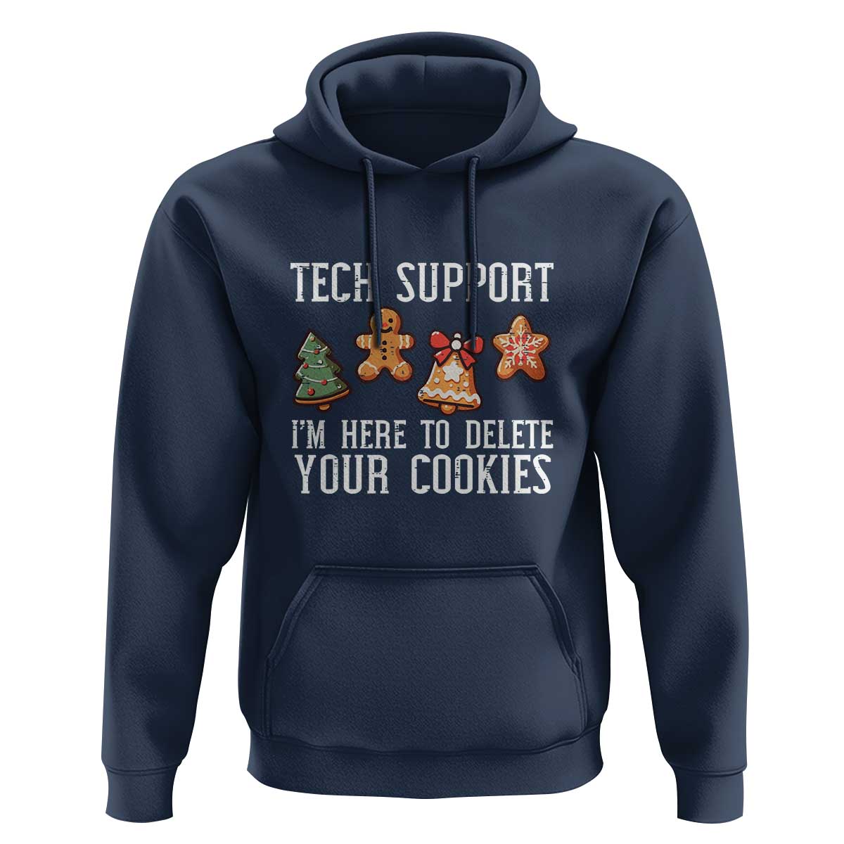 Funny Christmas Tech Support Hoodie Here To Delete Cookies Festive Xmas