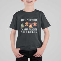 Funny Christmas Tech Support T Shirt For Kid Here To Delete Cookies Festive Xmas - Wonder Print Shop