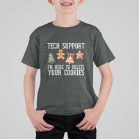 Funny Christmas Tech Support T Shirt For Kid Here To Delete Cookies Festive Xmas - Wonder Print Shop