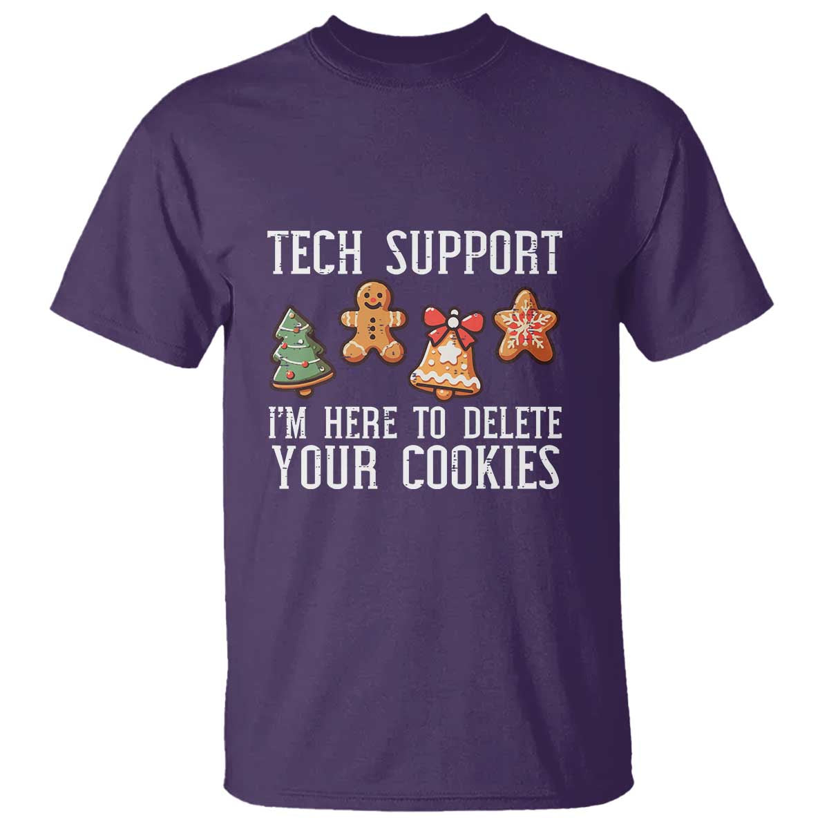 Funny Christmas Tech Support T Shirt Here To Delete Cookies Festive Xmas - Wonder Print Shop