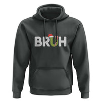 Funny Christmas Bruh Hoodie Candy Cane Santa Hat Festive Xmas Matching