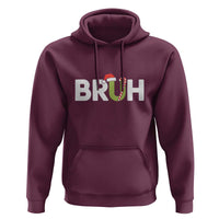 Funny Christmas Bruh Hoodie Candy Cane Santa Hat Festive Xmas Matching