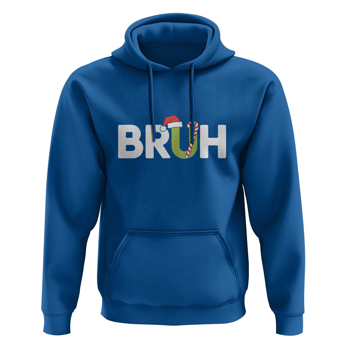 Funny Christmas Bruh Hoodie Candy Cane Santa Hat Festive Xmas Matching