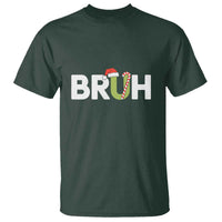 Funny Christmas Bruh T Shirt Candy Cane Santa Hat Festive Xmas Matching - Wonder Print Shop