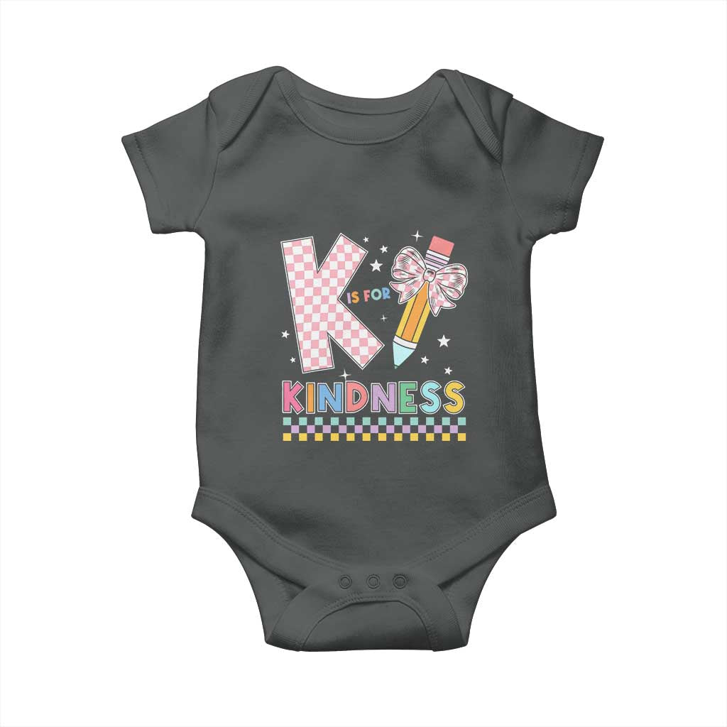 K Is For Kindness Baby Onesie Cute Pencil Bow Teacher Be Kind
