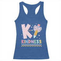 K Is For Kindness Racerback Tank Top Cute Pencil Bow Teacher Be Kind