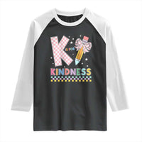 K Is For Kindness Raglan Shirt Cute Pencil Bow Teacher Be Kind