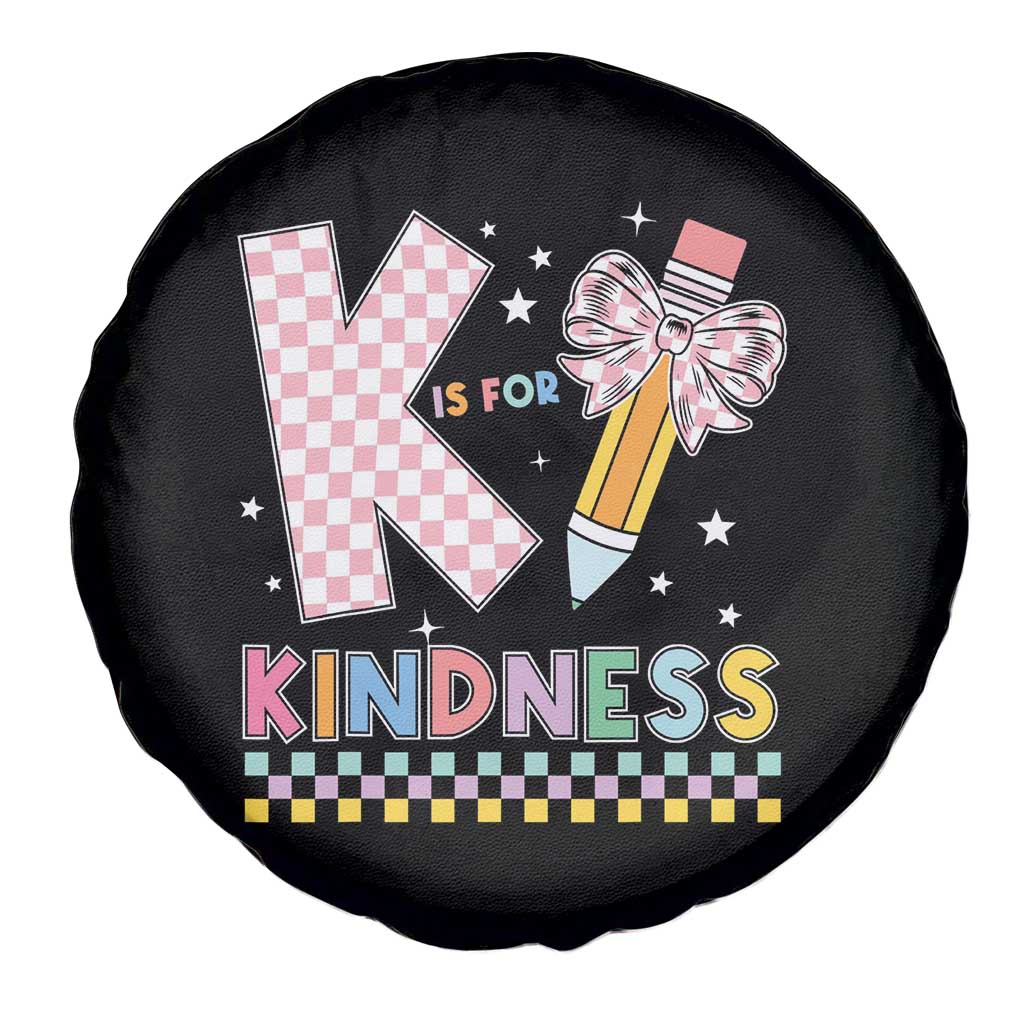 K Is For Kindness Spare Tire Cover Cute Pencil Bow Teacher Be Kind