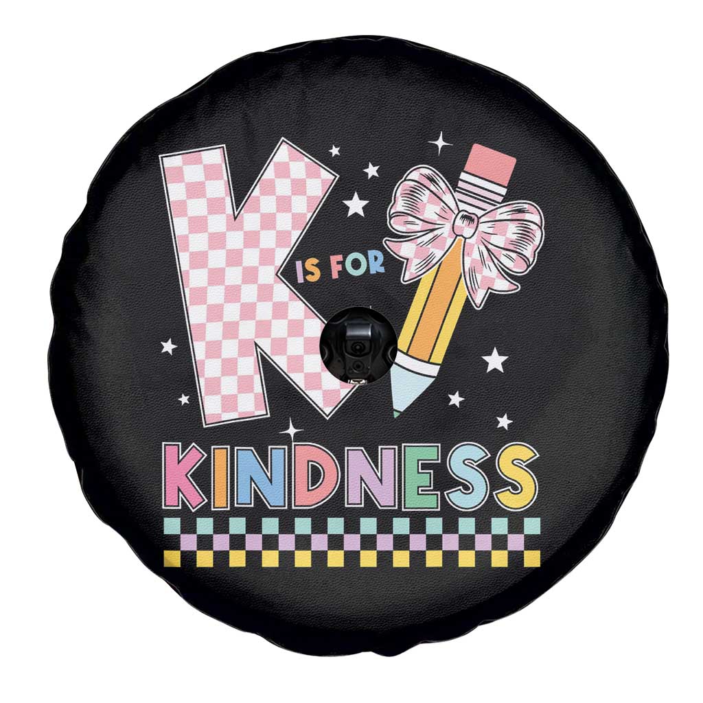 K Is For Kindness Spare Tire Cover Cute Pencil Bow Teacher Be Kind