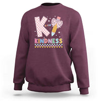 K Is For Kindness Sweatshirt Cute Pencil Bow Teacher Be Kind - Wonder Print Shop