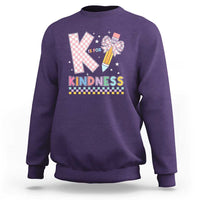 K Is For Kindness Sweatshirt Cute Pencil Bow Teacher Be Kind - Wonder Print Shop
