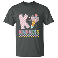K Is For Kindness T Shirt Cute Pencil Bow Teacher Be Kind - Wonder Print Shop