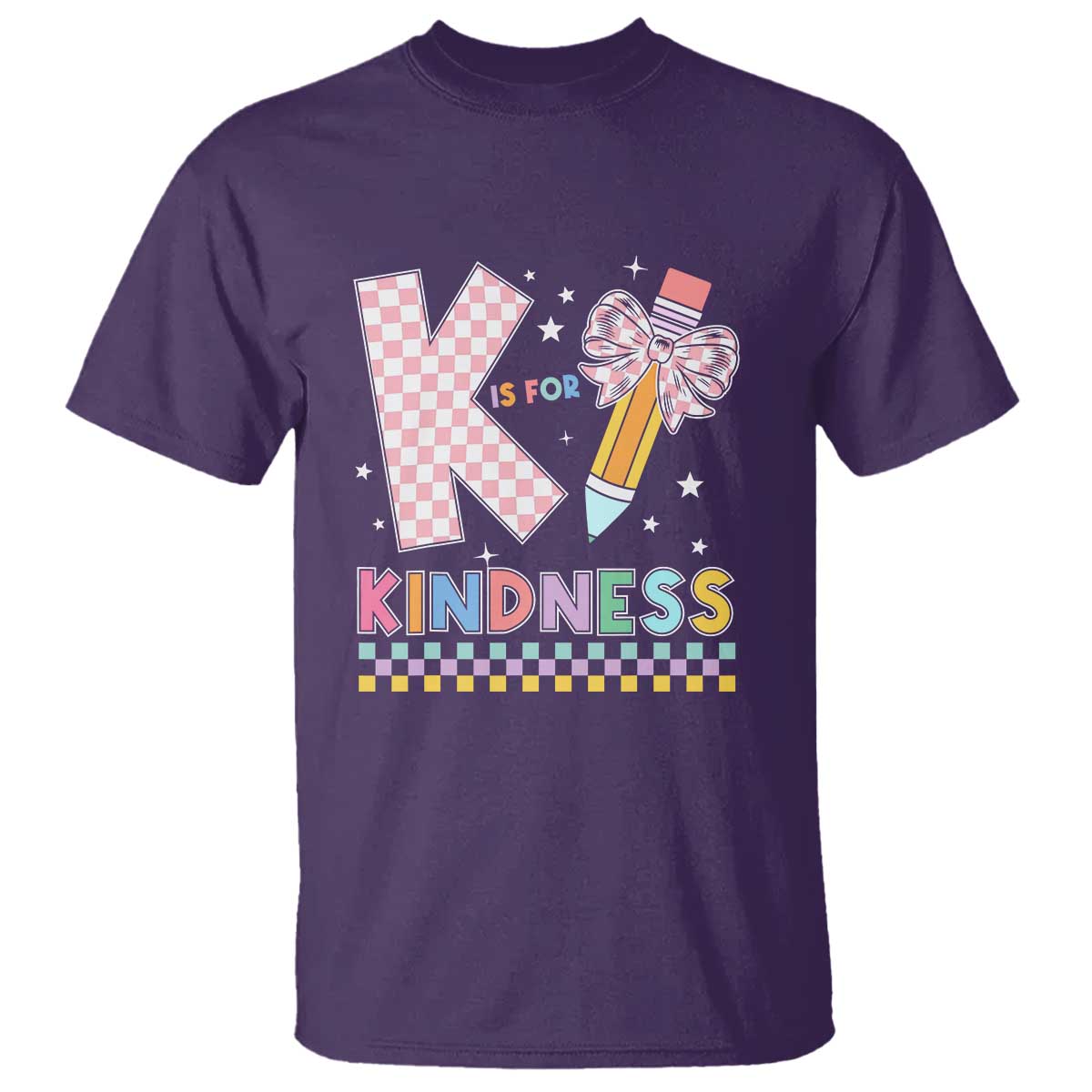 K Is For Kindness T Shirt Cute Pencil Bow Teacher Be Kind - Wonder Print Shop