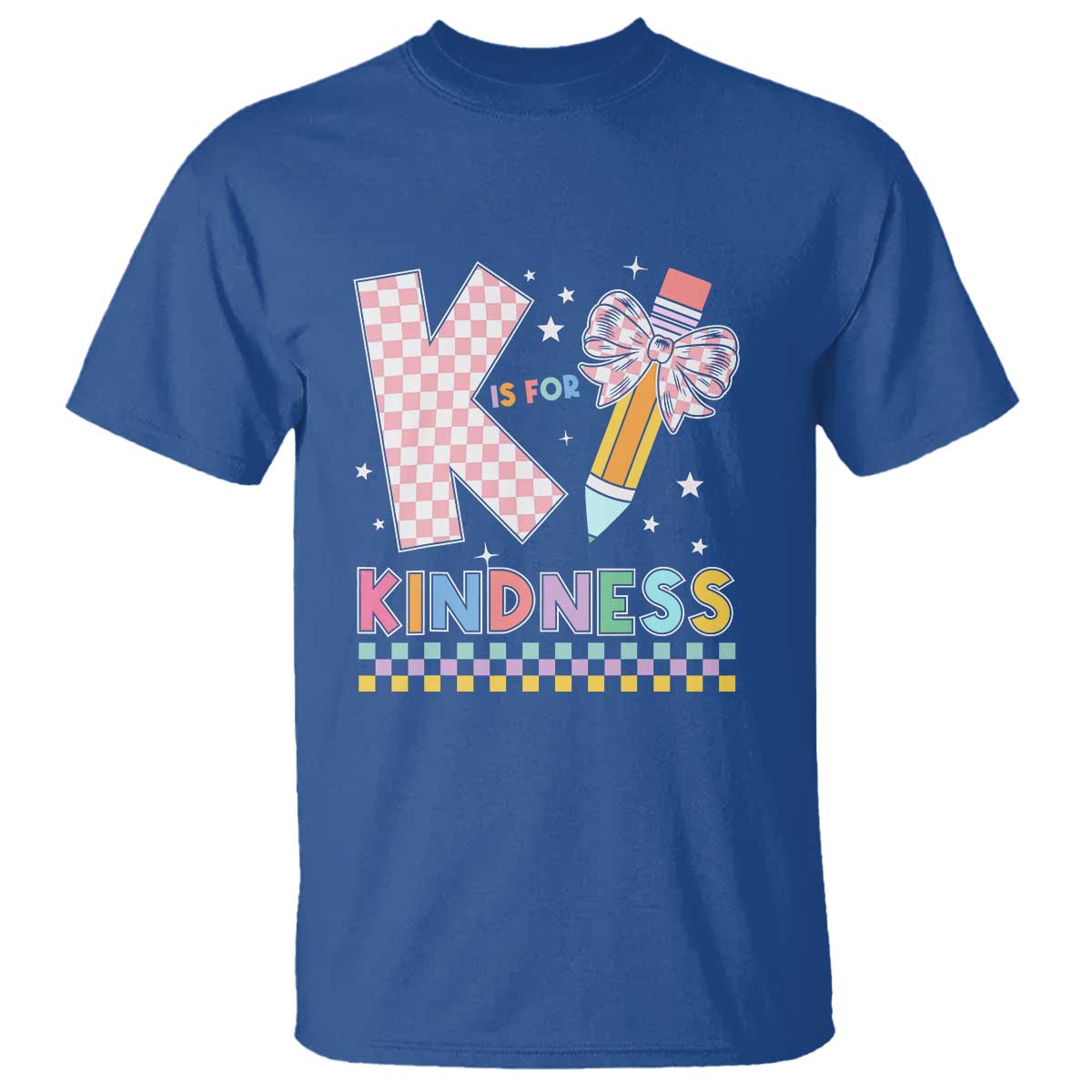 K Is For Kindness T Shirt Cute Pencil Bow Teacher Be Kind - Wonder Print Shop
