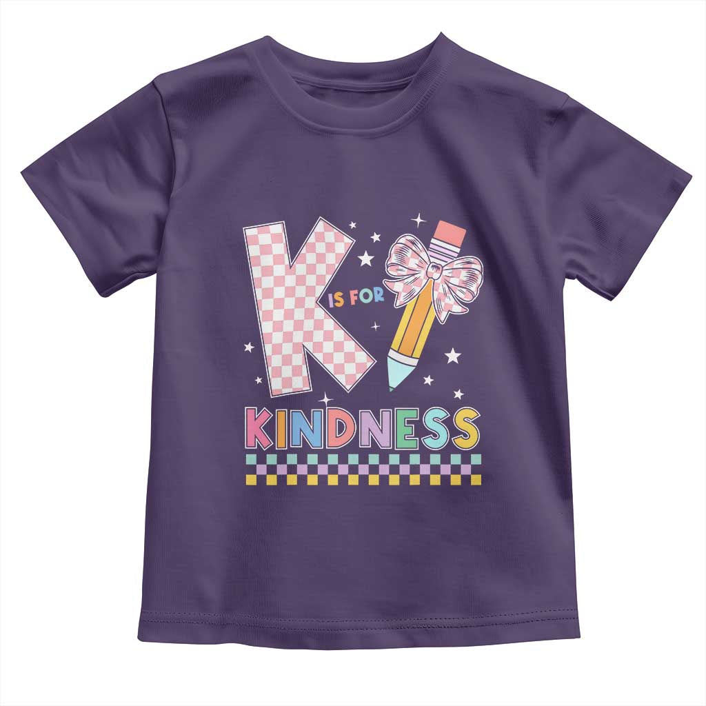 K Is For Kindness Toddler T Shirt Cute Pencil Bow Teacher Be Kind