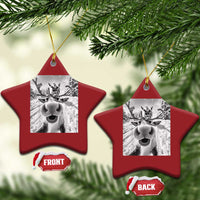 Funny Xmas Reindeer Selfie Christmas Ornament With Santa Xmas Gag Gift - Wonder Print Shop