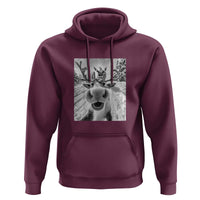 Funny Christmas Reindeer Selfie Hoodie With Santa Xmas Gag Gift