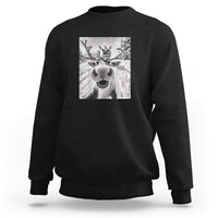 Funny Christmas Reindeer Selfie Sweatshirt With Santa Xmas Gag Gift - Wonder Print Shop
