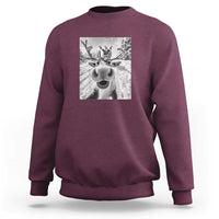 Funny Christmas Reindeer Selfie Sweatshirt With Santa Xmas Gag Gift - Wonder Print Shop