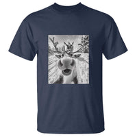Funny Christmas Reindeer Selfie T Shirt With Santa Xmas Gag Gift - Wonder Print Shop