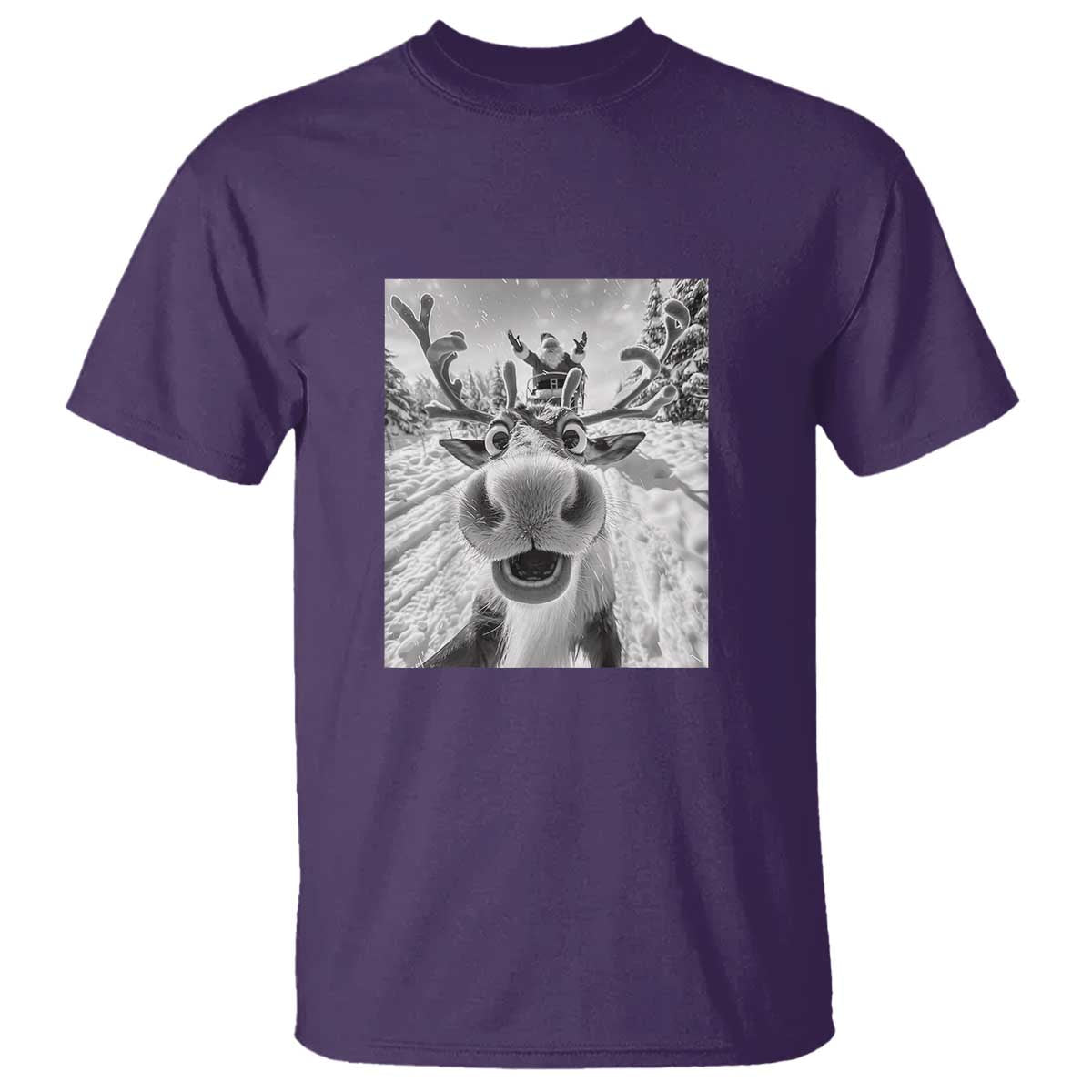 Funny Christmas Reindeer Selfie T Shirt With Santa Xmas Gag Gift - Wonder Print Shop