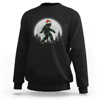 Christmas Bigfoot Sweatshirt Sasquatch with Santa Hat Xmas Tree Lights - Wonder Print Shop
