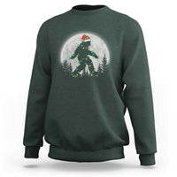 Christmas Bigfoot Sweatshirt Sasquatch with Santa Hat Xmas Tree Lights - Wonder Print Shop