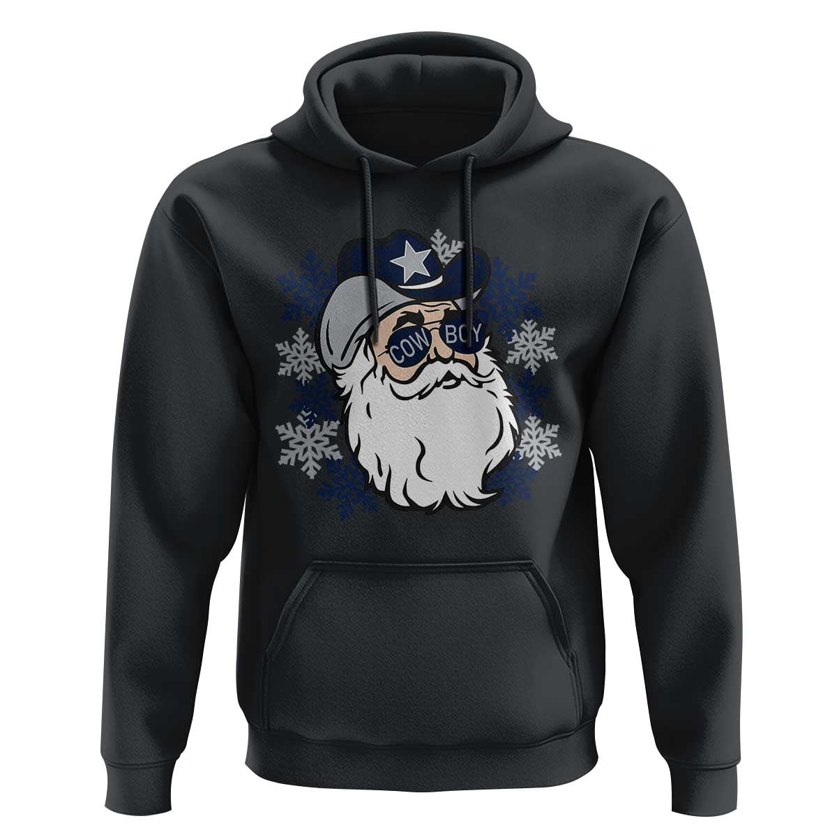 Cowboy Santa Christmas Hoodie Cool Retro Dallas Football Fans Funny Holiday Gift - Wonder Print Shop