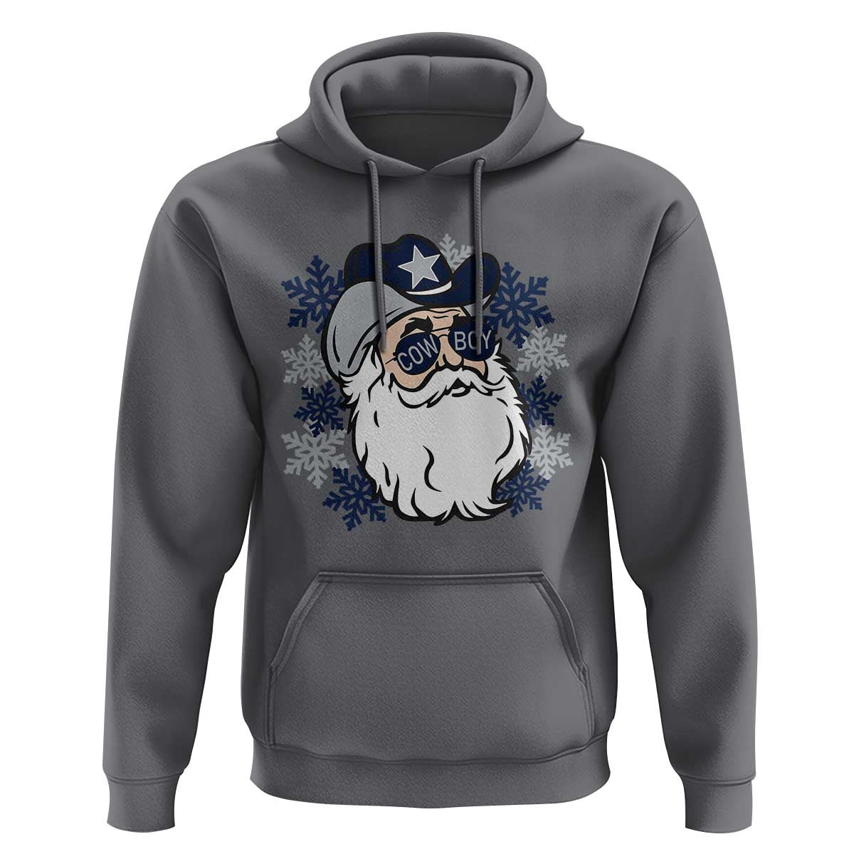 Cowboy Santa Christmas Hoodie Cool Retro Dallas Football Fans Funny Holiday Gift - Wonder Print Shop