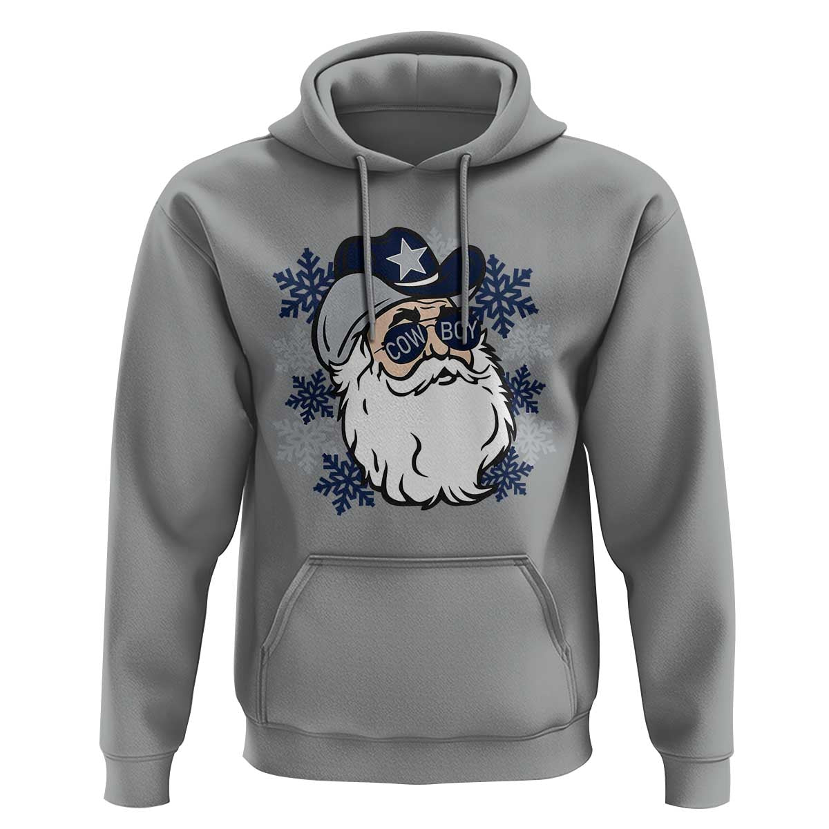 Cowboy Santa Christmas Hoodie Cool Retro Dallas Football Fans Funny Holiday Gift - Wonder Print Shop