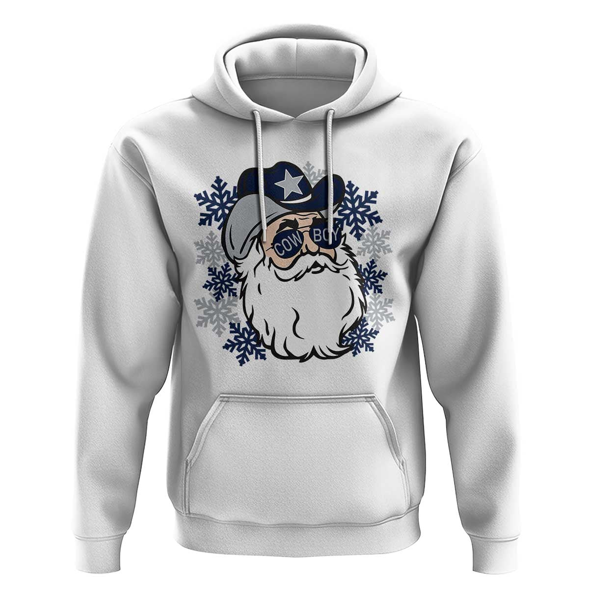 Cowboy Santa Christmas Hoodie Cool Retro Dallas Football Fans Funny Holiday Gift - Wonder Print Shop