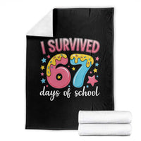 I Survived 67 Days of School Throw Blanket Cute 6 7 Six Seven Chaos Survivor for Students Teachers - Wonder Print Shop