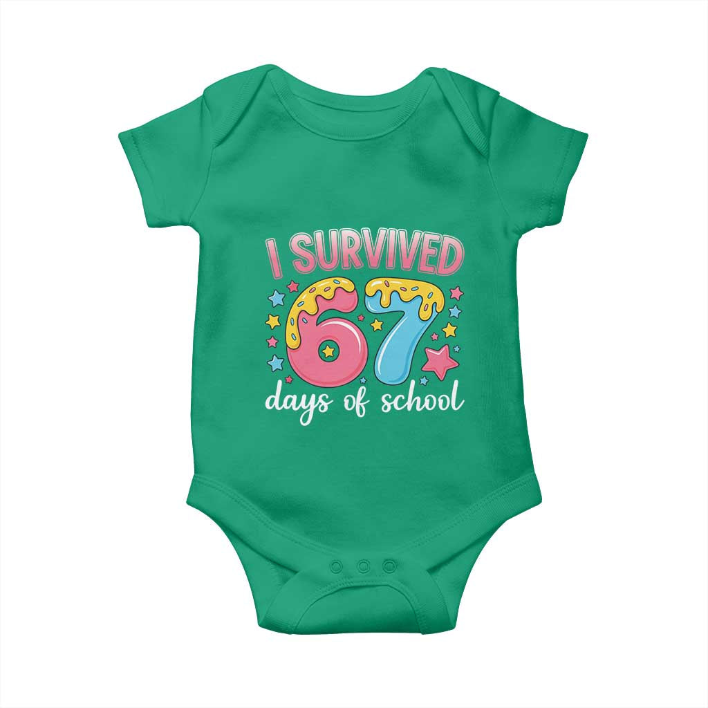 I Survived 67 Days of School Baby Onesie Cute 6 7 Six Seven Chaos Survivor for Students Teachers - Wonder Print Shop