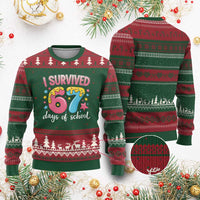 I Survived 67 Days of School Ugly Christmas Sweater Cute 6 7 Six Seven Chaos Survivor for Students Teachers - Wonder Print Shop