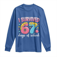 I Survived 67 Days of School Long Sleeve Shirt Cute 6 7 Six Seven Chaos Survivor for Students Teachers - Wonder Print Shop