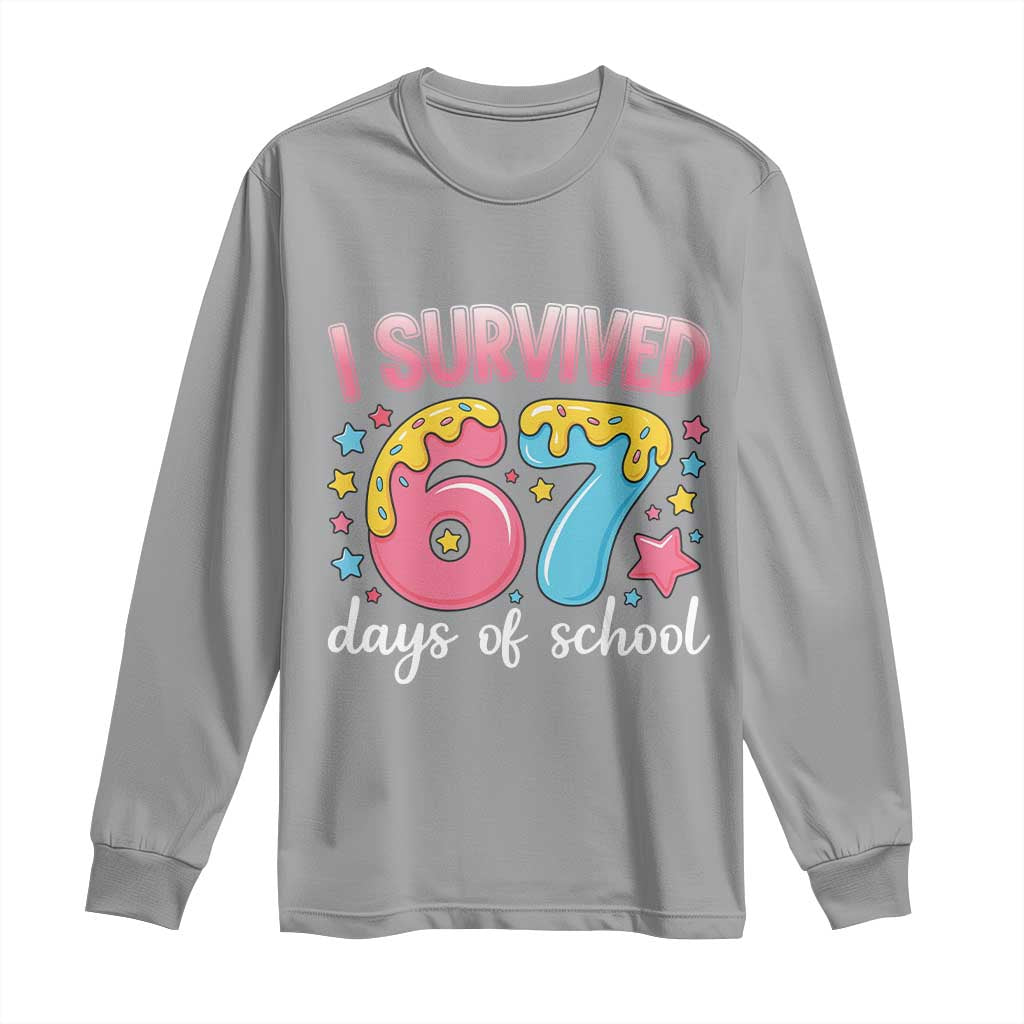 I Survived 67 Days of School Long Sleeve Shirt Cute 6 7 Six Seven Chaos Survivor for Students Teachers - Wonder Print Shop