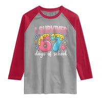 I Survived 67 Days of School Raglan Shirt Cute 6 7 Six Seven Chaos Survivor for Students Teachers - Wonder Print Shop