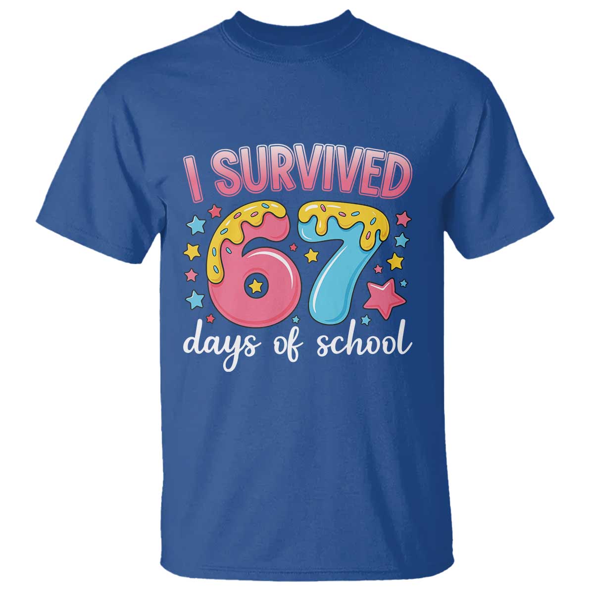 I Survived 67 Days of School T Shirt Cute 6 7 Six Seven Chaos Survivor for Students Teachers - Wonder Print Shop