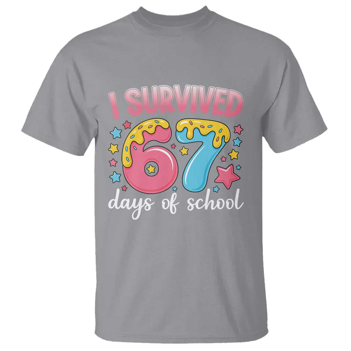 I Survived 67 Days of School T Shirt Cute 6 7 Six Seven Chaos Survivor for Students Teachers - Wonder Print Shop