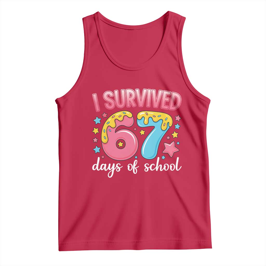 I Survived 67 Days of School Tank Top Cute 6 7 Six Seven Chaos Survivor for Students Teachers - Wonder Print Shop