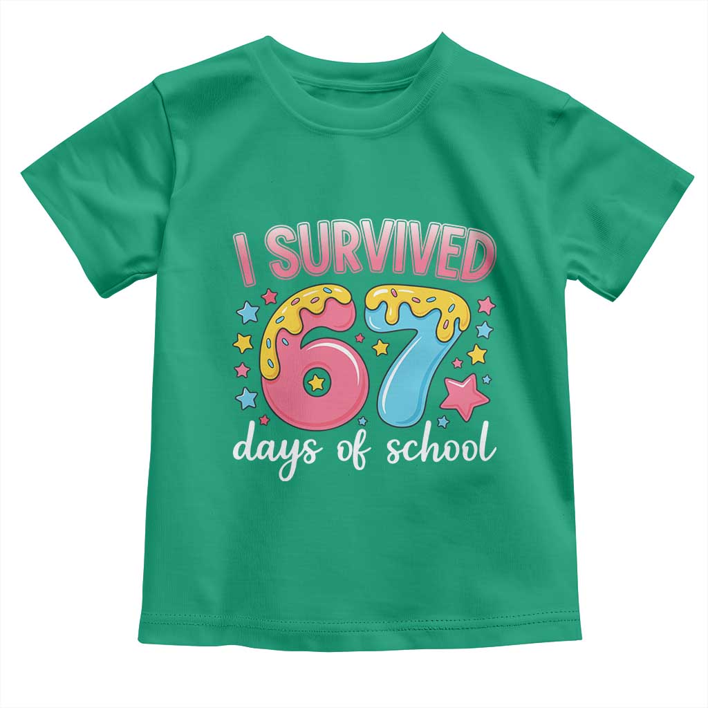 I Survived 67 Days of School Toddler T Shirt Cute 6 7 Six Seven Chaos Survivor for Students Teachers - Wonder Print Shop