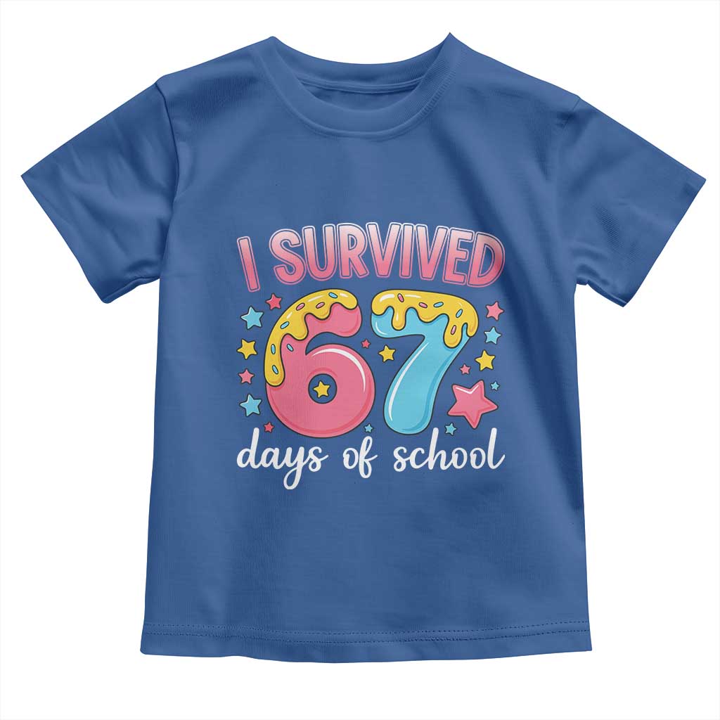 I Survived 67 Days of School Toddler T Shirt Cute 6 7 Six Seven Chaos Survivor for Students Teachers - Wonder Print Shop