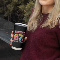 I Survived 67 Days of School Tumbler Cup Cute 6 7 Six Seven Chaos Survivor for Students Teachers - Wonder Print Shop