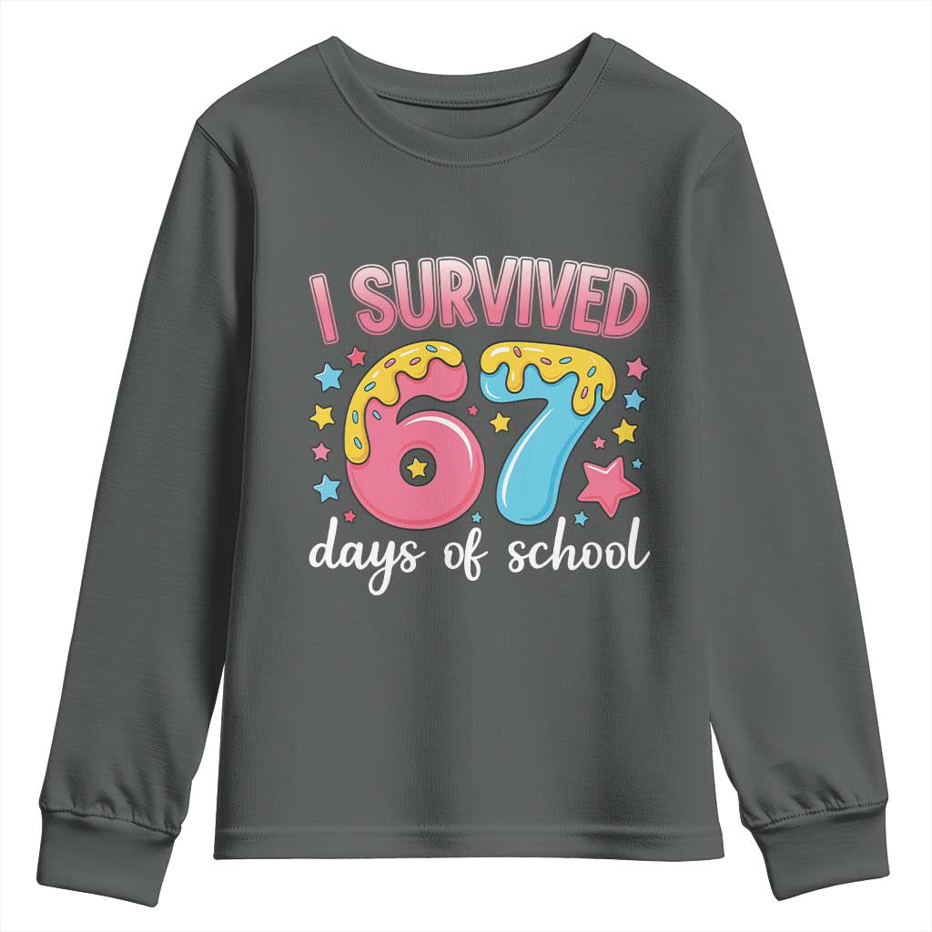 I Survived 67 Days of School Youth Sweatshirt Cute 6 7 Six Seven Chaos Survivor for Students Teachers - Wonder Print Shop